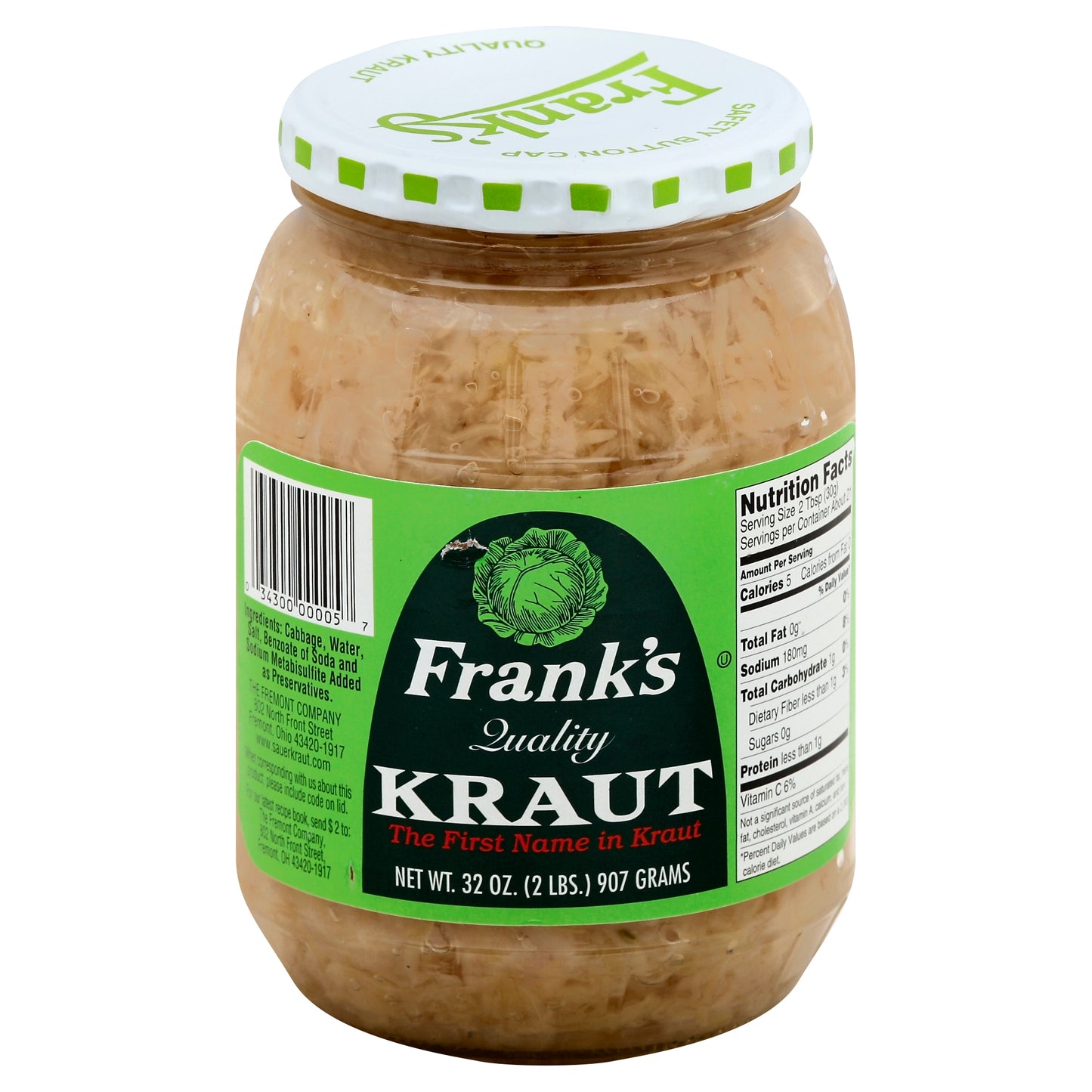 Franks Sauerkraut Glass 32 oz (Pack Of 12)