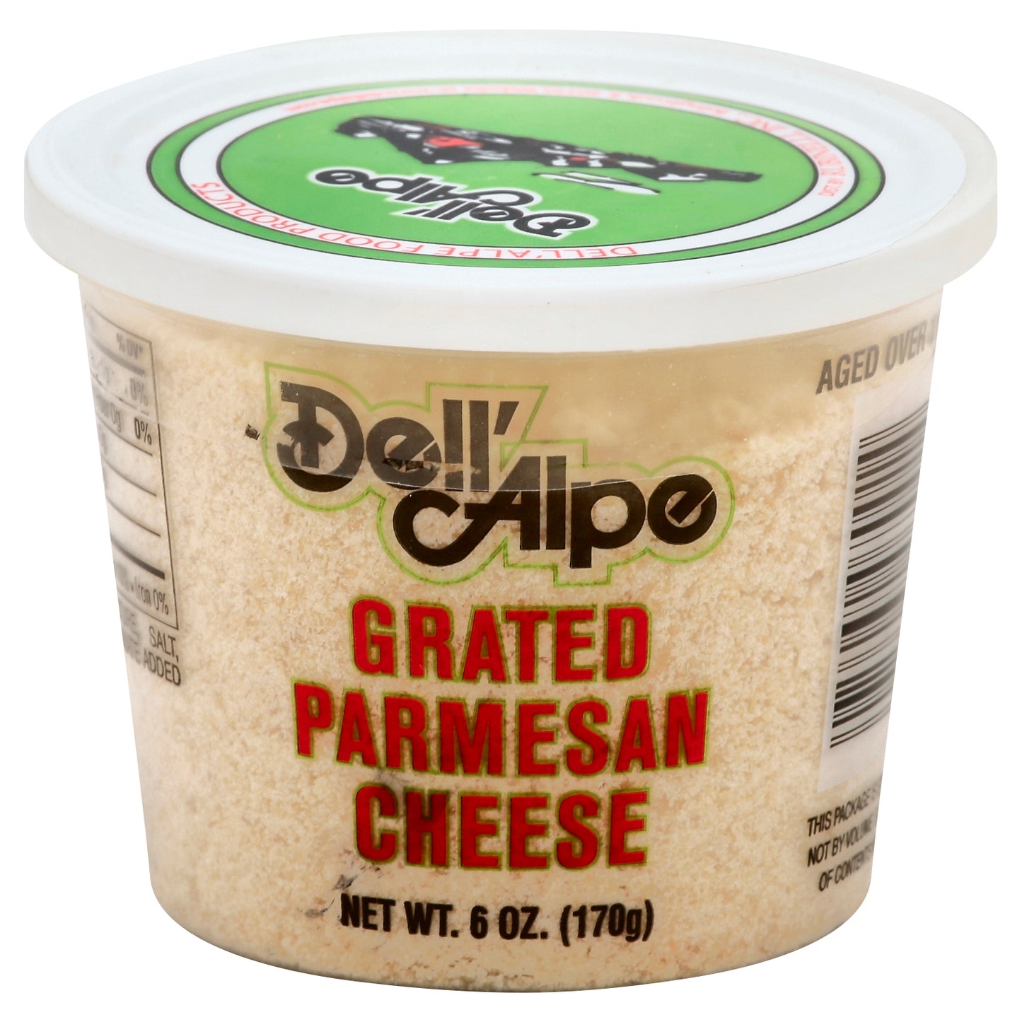 Dell Alpe Cheese Parmesan Grated 6 Oz (Pack Of 12)