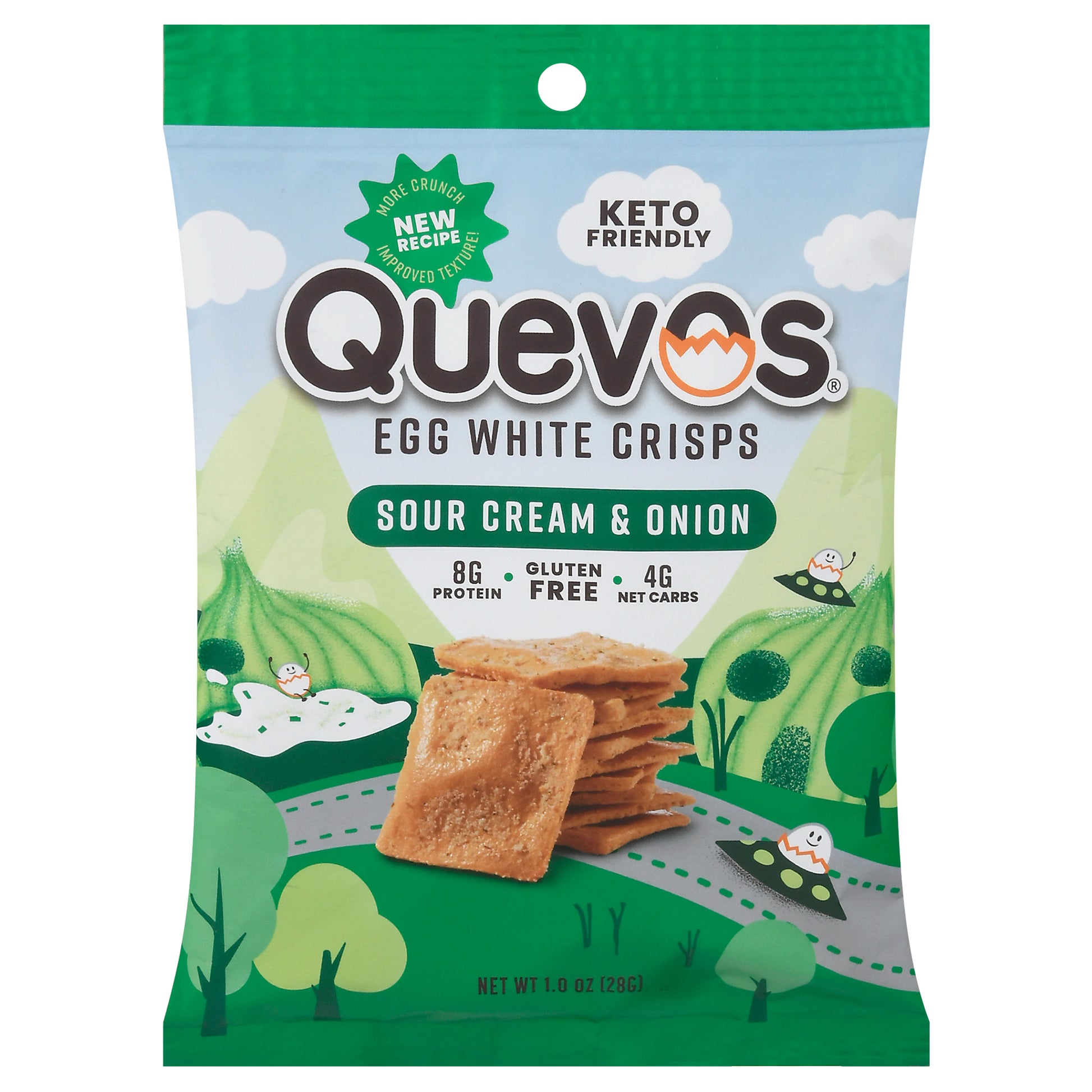 Quevos Pita Protein Sour Cream Onion 1 Oz (Pack Of 6)