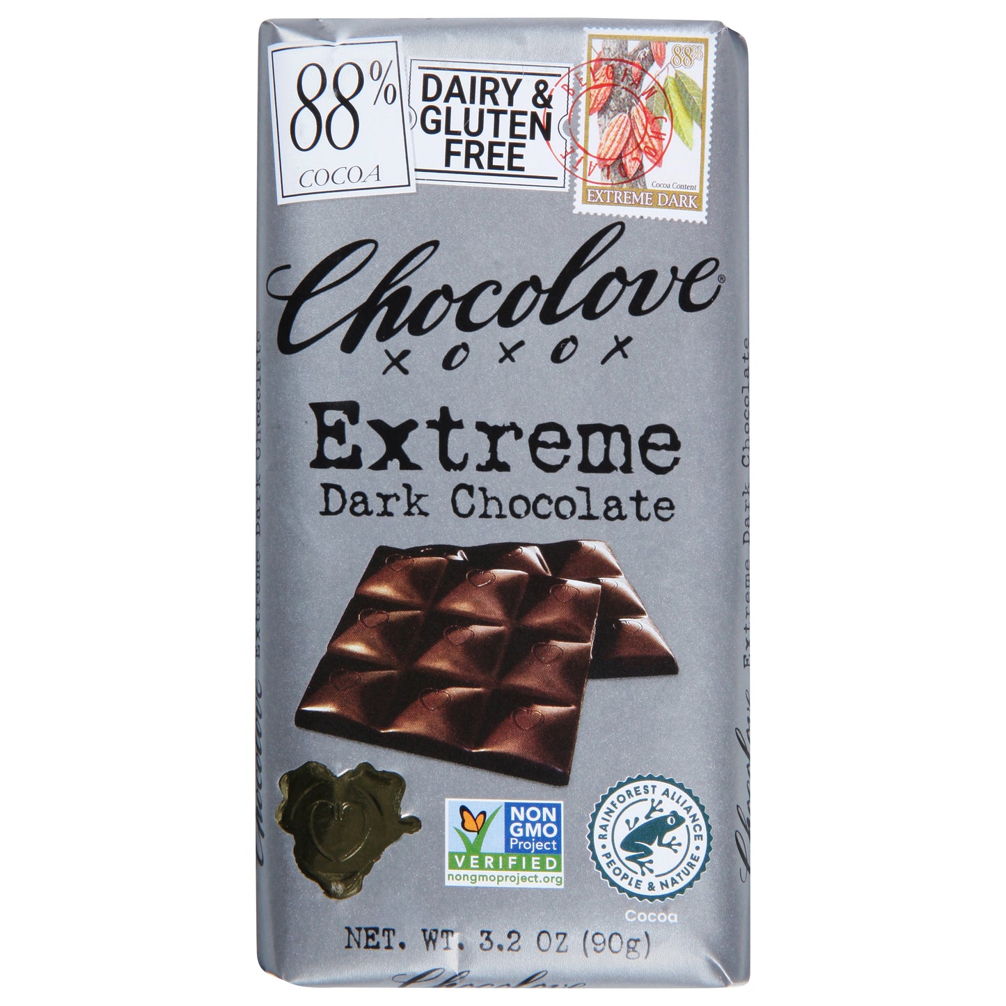 Chocolove Chocolate Bar Extreme Dark 3.2 oz (Pack Of 12)