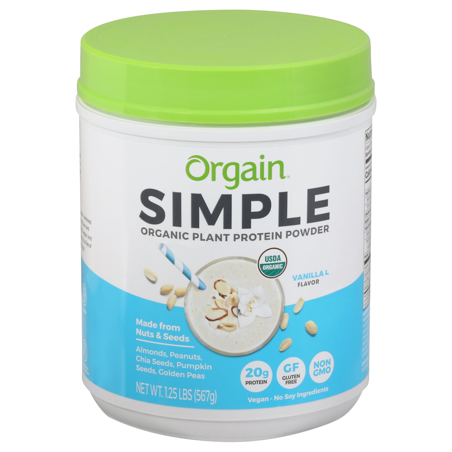 Orgain Proten Simple Powder Vanilla Organic 1.25 Lb 1.25 Lb Pack of 1