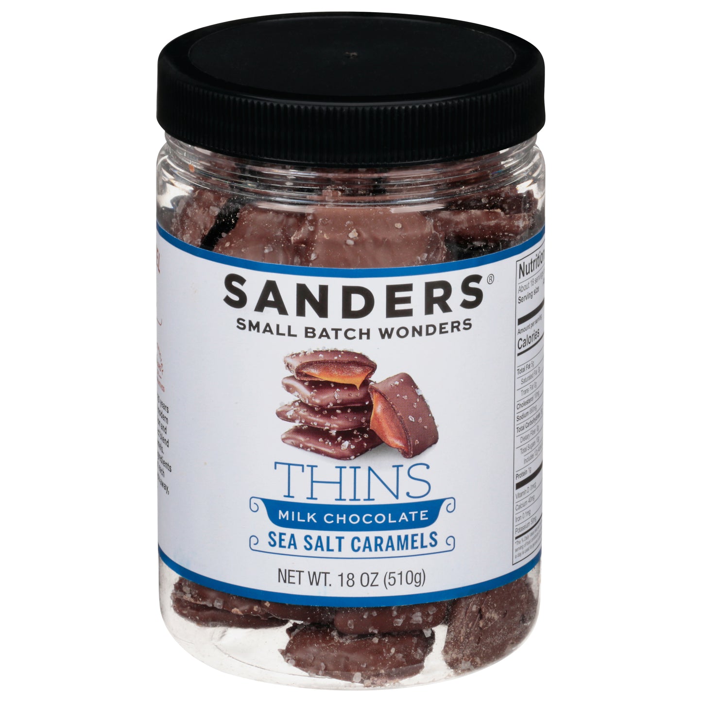 Sanders Thins Mk Chocolate Sea Salt Caramel 18 Oz (Pack Of 6)