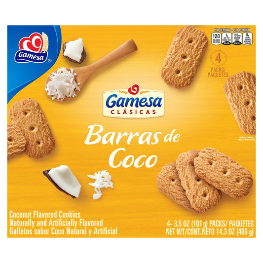 Gamesa Cookie Barras De Coco 14.3 oz (Pack Of 12)