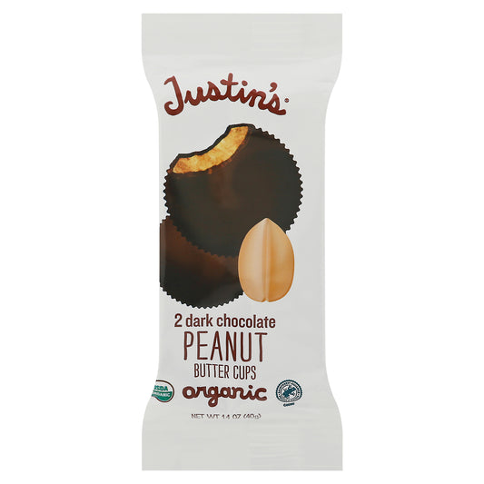 Justins Chocolate Cup Peanut butter Dark 1.4 oz (Pack Of 12)