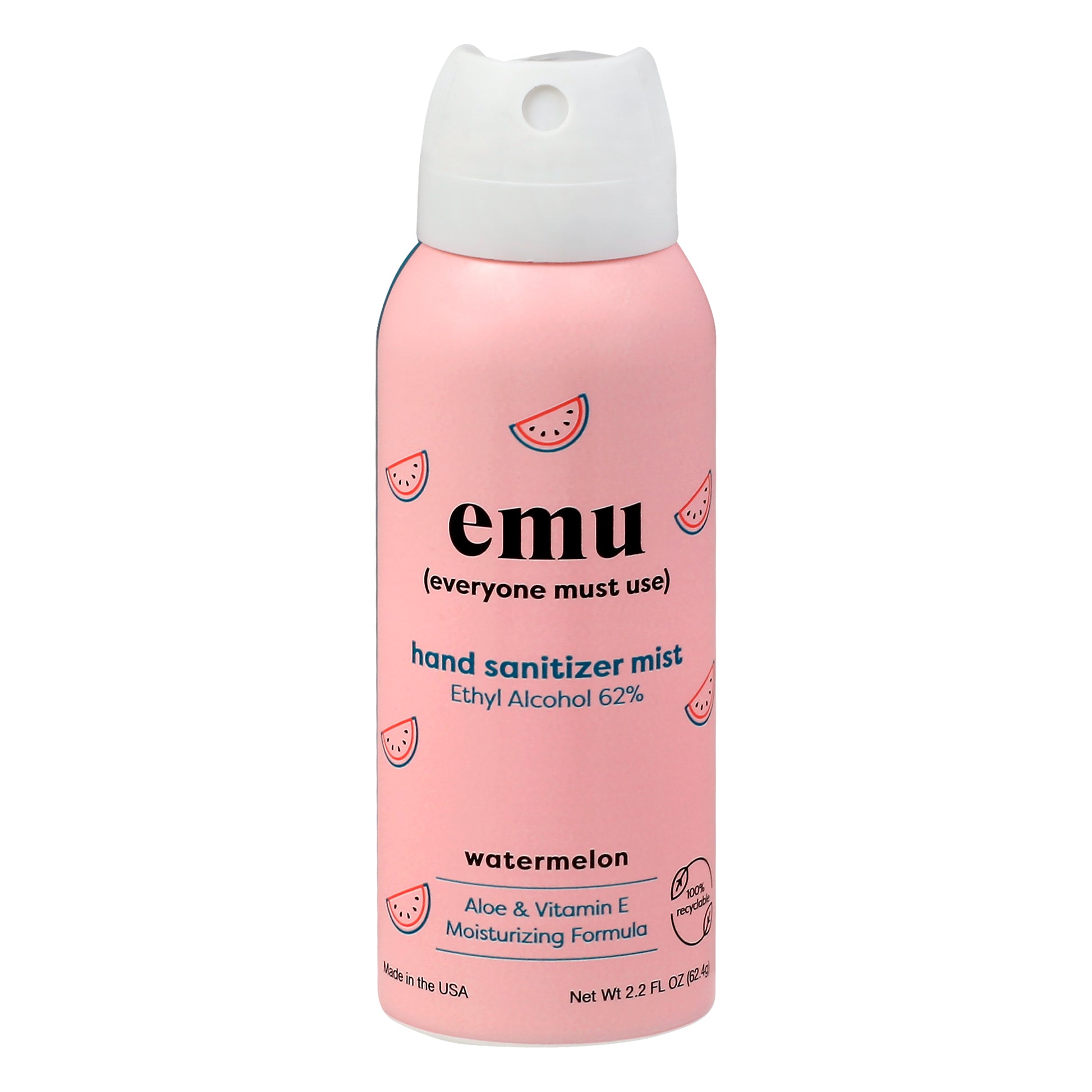 Everyone Must Use Emu Sanitizer Hand Watermelon 2.2 Oz (Pack Of 6)