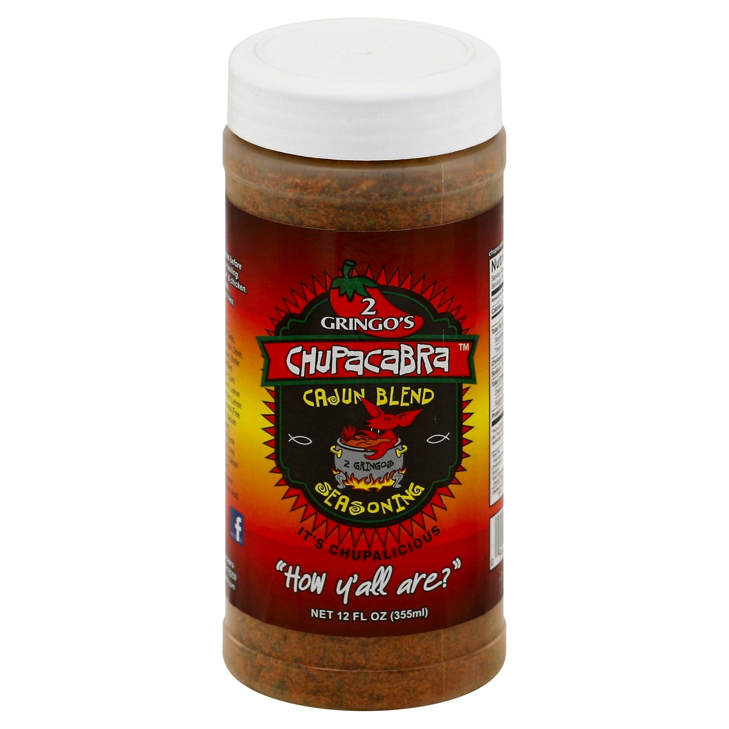 2 Gringos Chupacabra Seasoning Blend Cajun 12 oz (Pack of 6)