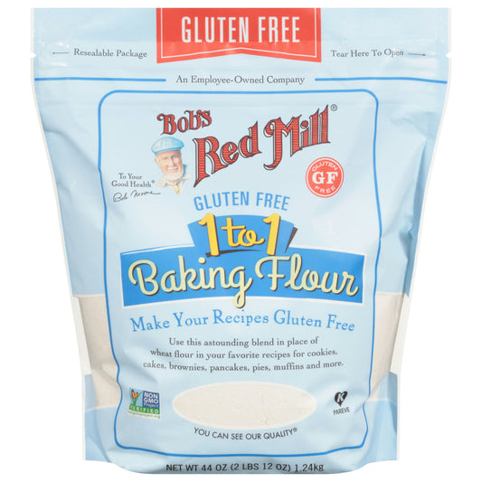 Bobs Red Mill Baking Flour Gluten Free 1-To-1 44 oz (Pack of 4)