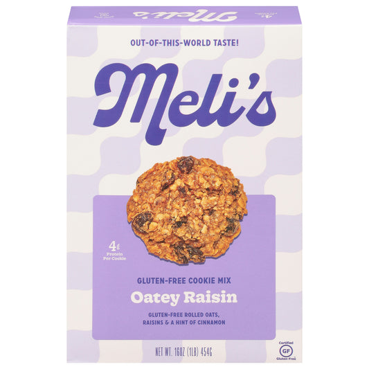 Melis Cookies Cookie Mix Gluten Free Oaty Raisin 16 Oz Pack of 6