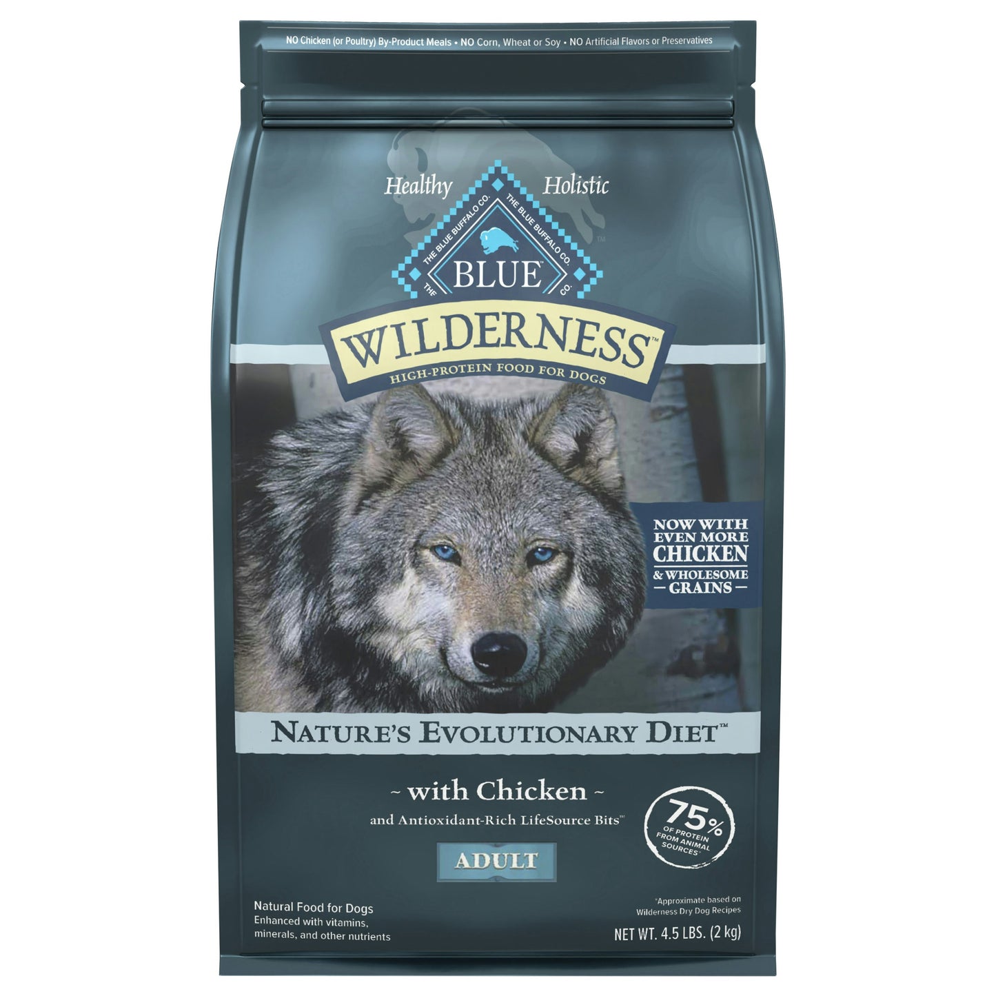 Blue Buffalo Dog Food Wilderness Adult Chicken 4.5 Lb Pack of 3