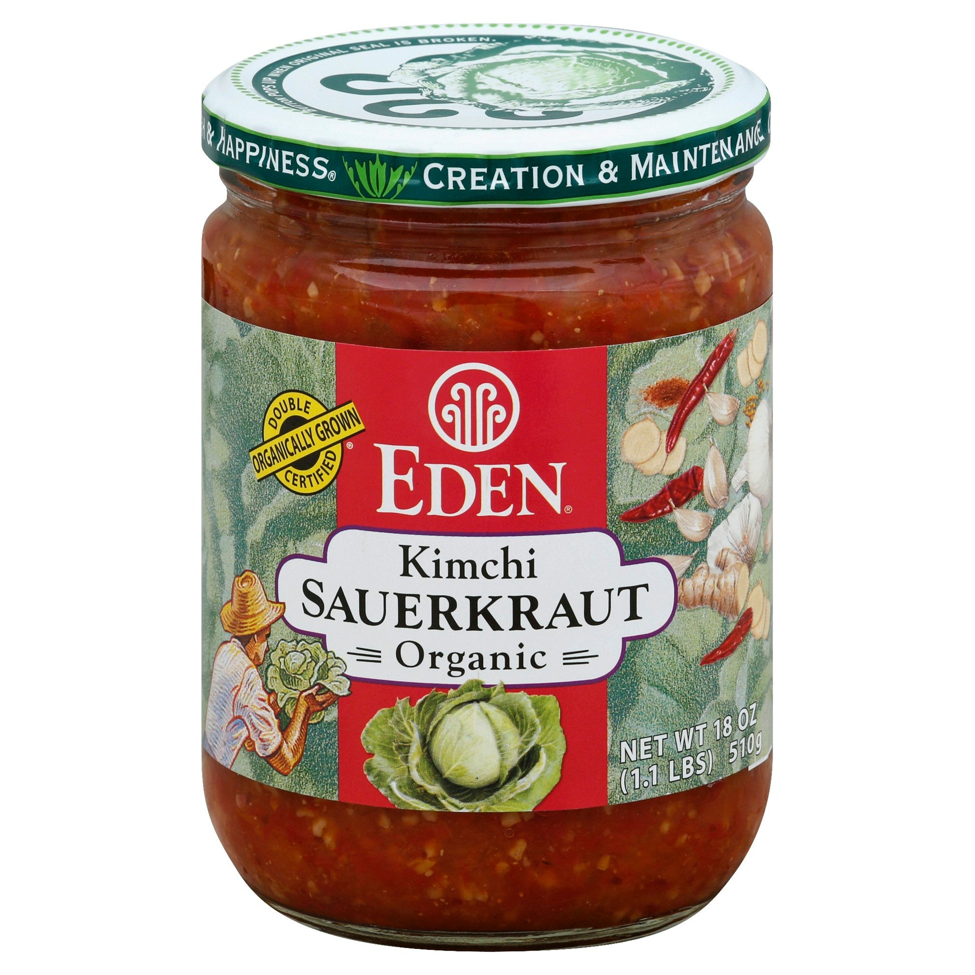 Eden Foods Sauerkraut Kimchi Organic 18 Oz (Pack of 12)