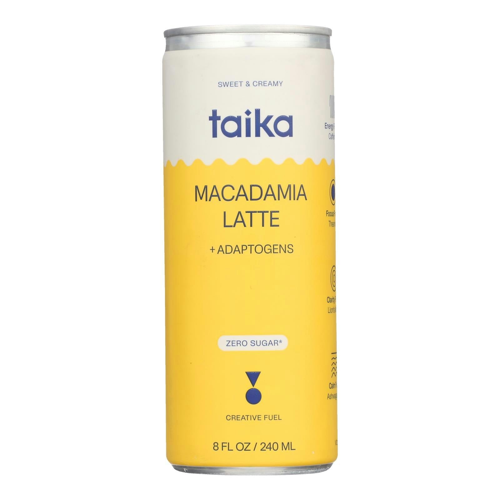 Taika Coffee Macadamia Latte RTD 8 Fl Oz (Pack Of 12)