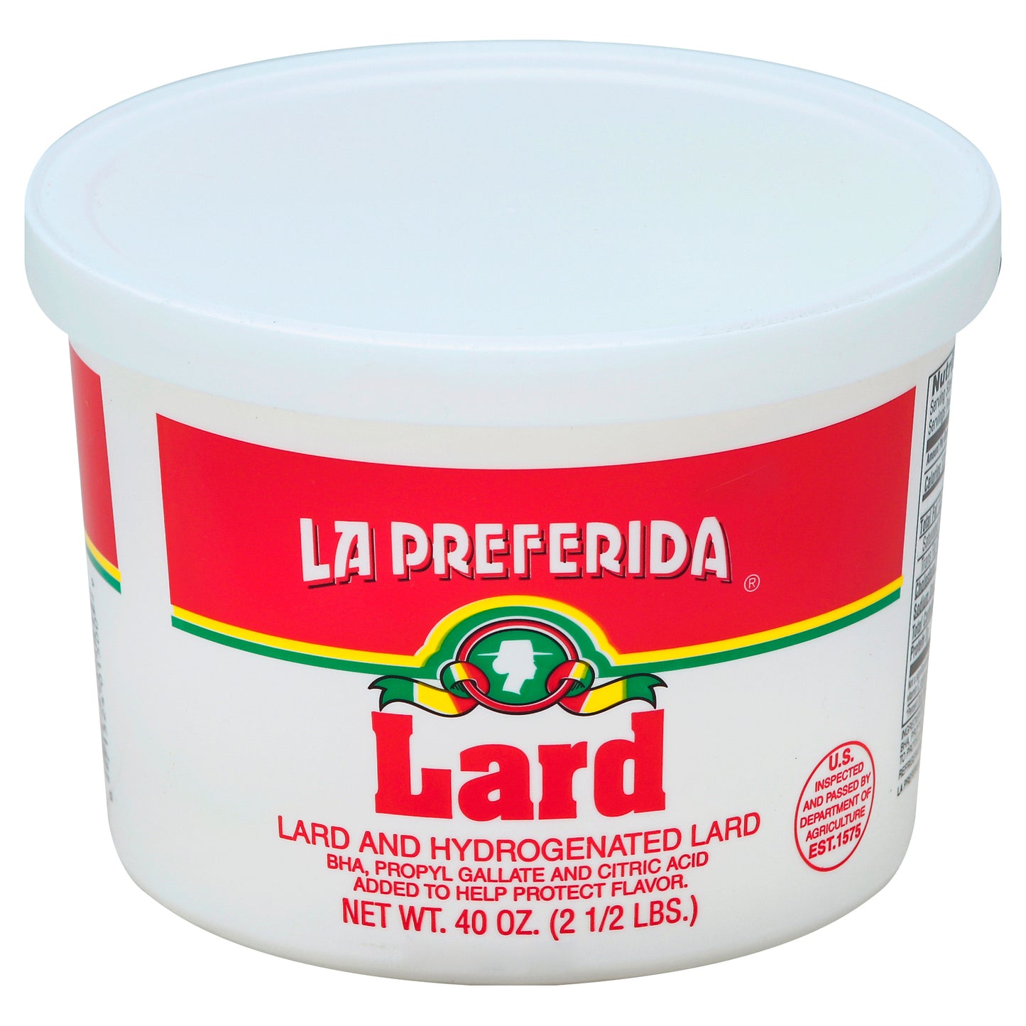 La Preferida Lard 2.5 Lb (Pack Of 12)