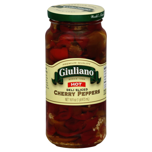 Giuliano Pepper Cherry Hot Sliced 16 oz (Pack Of 6)