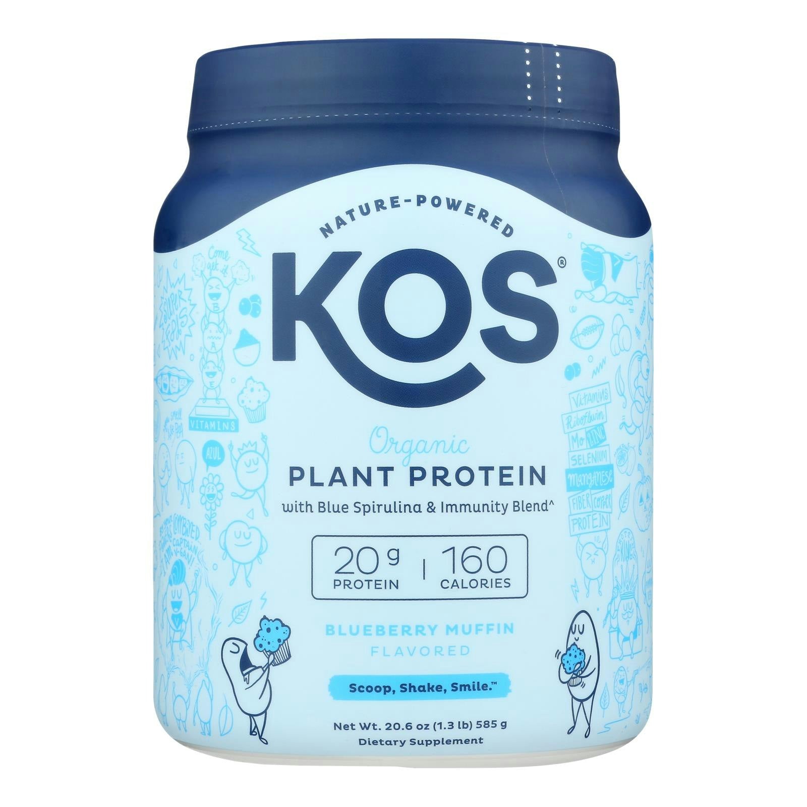 Kos - Protein Powder Blueberry - 20.6 oz