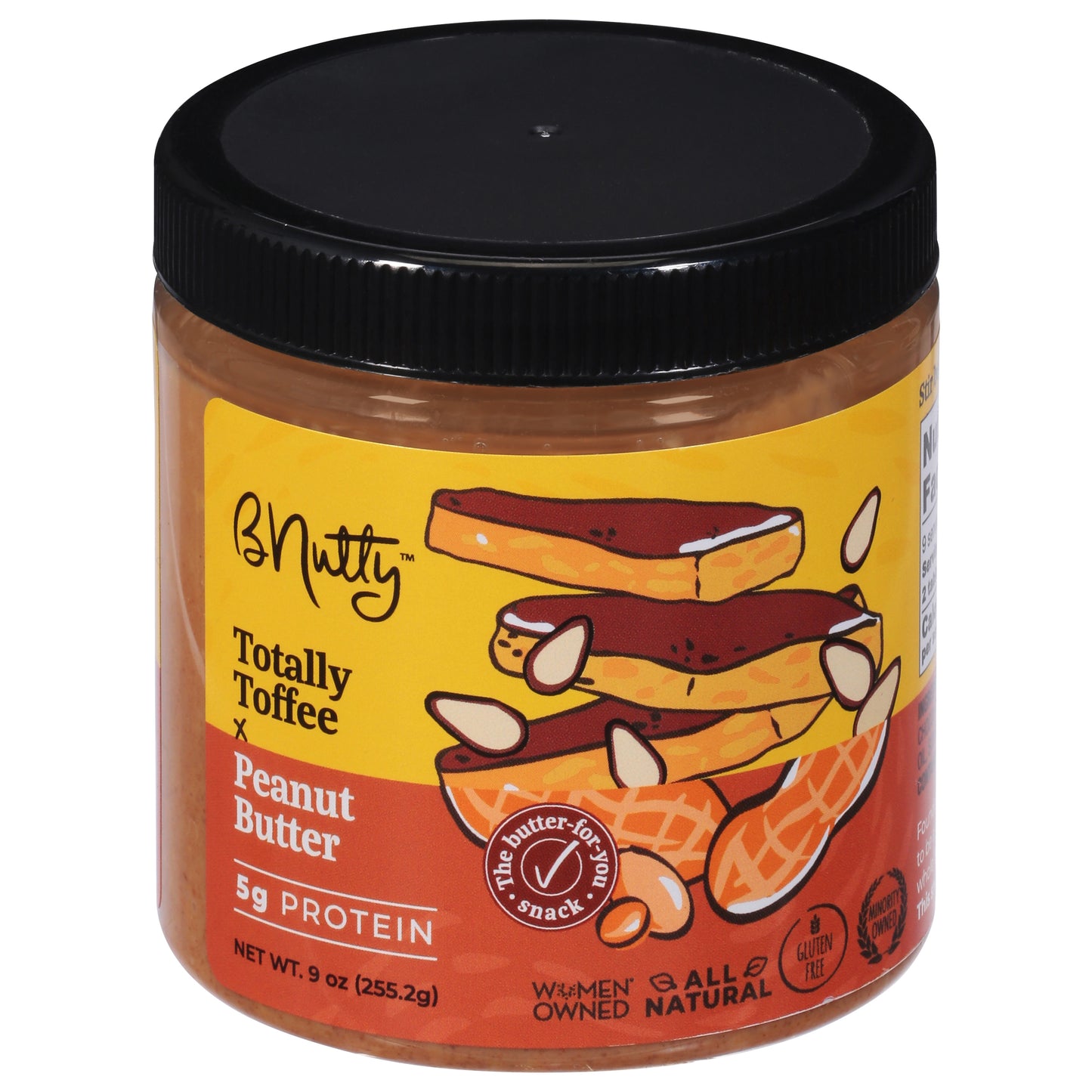 B Nutty Nut Butter Toffy Totally 9 oz (Pack Of 6)