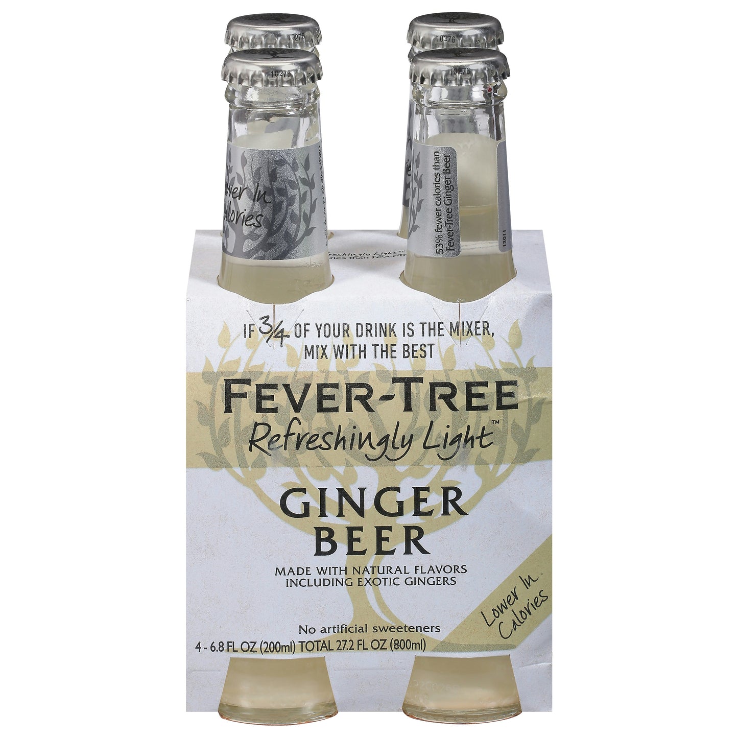 Fever Tree Soda 4Pk Ginger Beer Light 27.2 FO (Pack of 6)