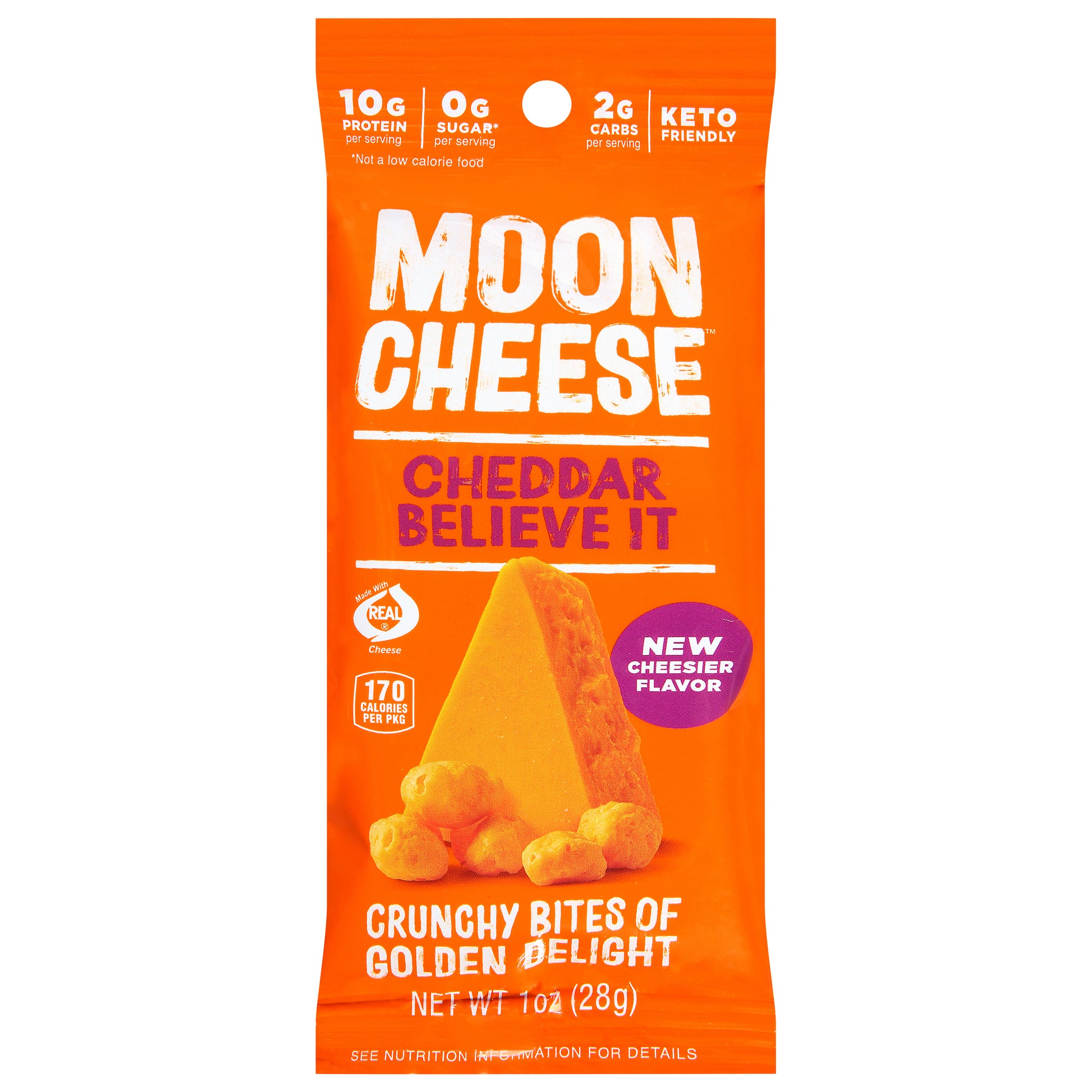 Moon Cheese Cheese Snack Cheddar 1 oz (Pack Of 12)