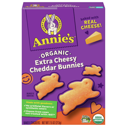 Annies Homegrown Cracker Cheddar Extra Cheesy 7.5 oz (Pack Of 12)