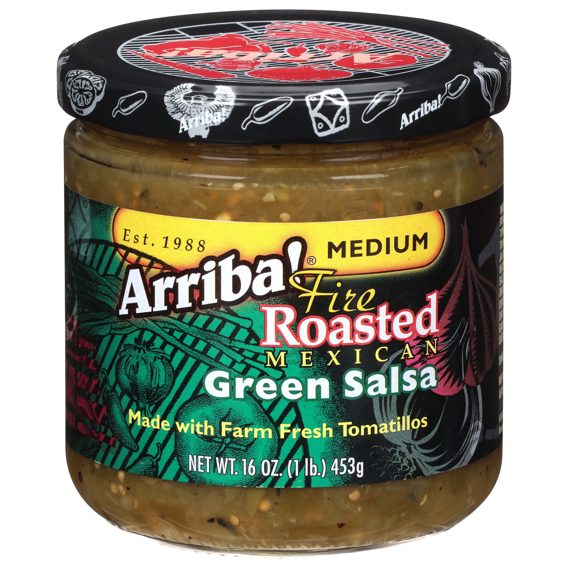 Arriba Salsa Green Medium 16 oz (Pack Of 6)