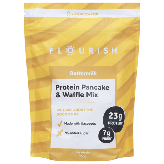 Flourish Mix Pancake & Waffle Buttermilk Protein 16 Oz (Pack Of 8)