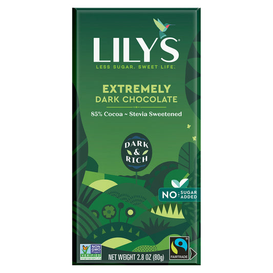 Lilys Sweets Chocolate Bar Extremely Dark 85 2.8 oz (Pack Of 12)