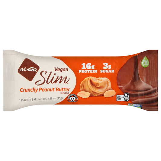 Nugo Bar Slim Crunchy Peanut Butter 1.59 oz (Pack Of 12)