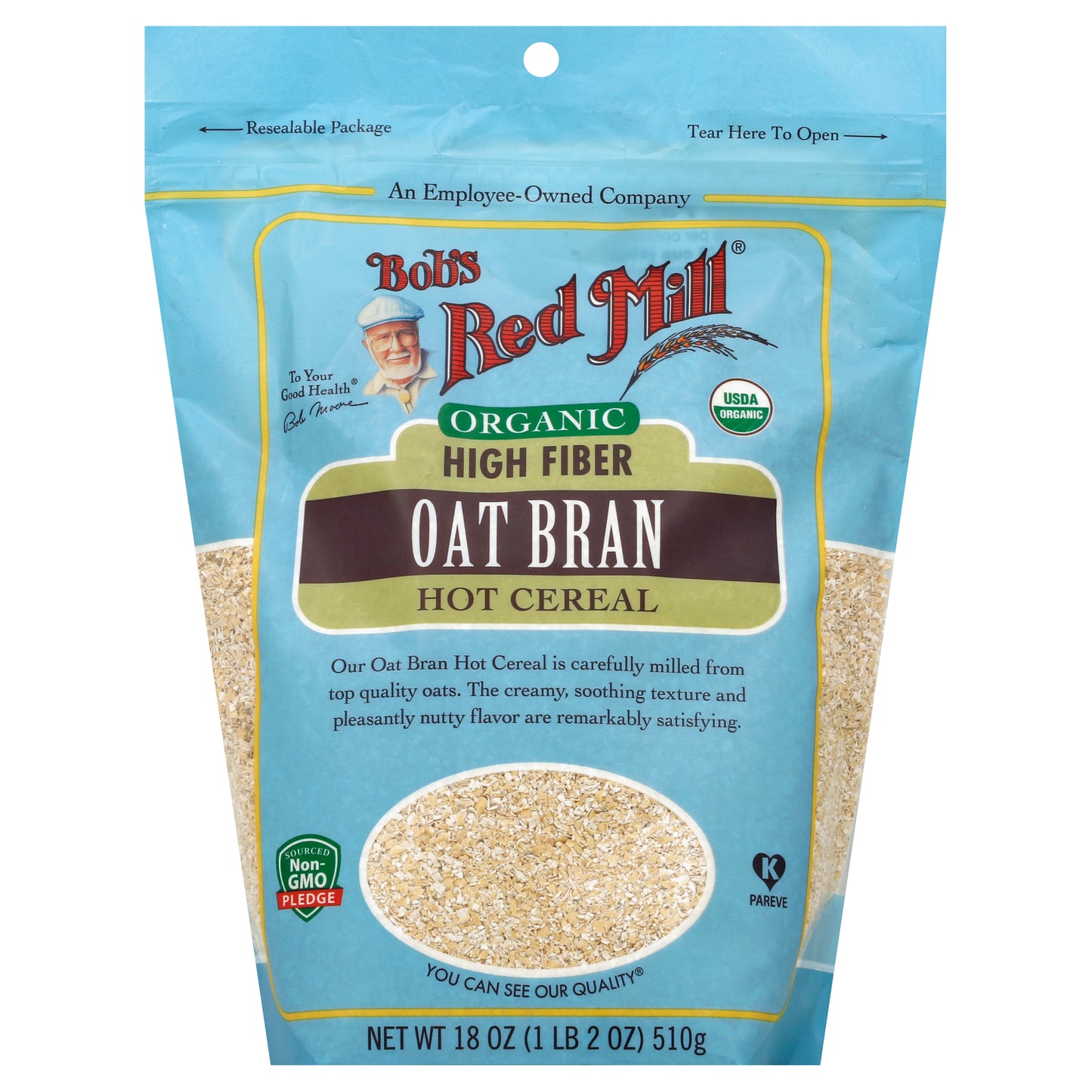 Bobs Red Mill Oat Bran Organic 18 oz (Pack Of 4)