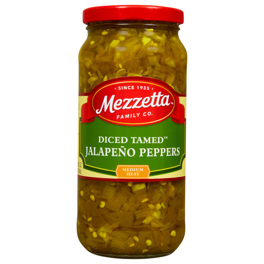Mezzetta Peppers Jalapeno Diced Medium Heat 16 Oz (Pack of 6)
