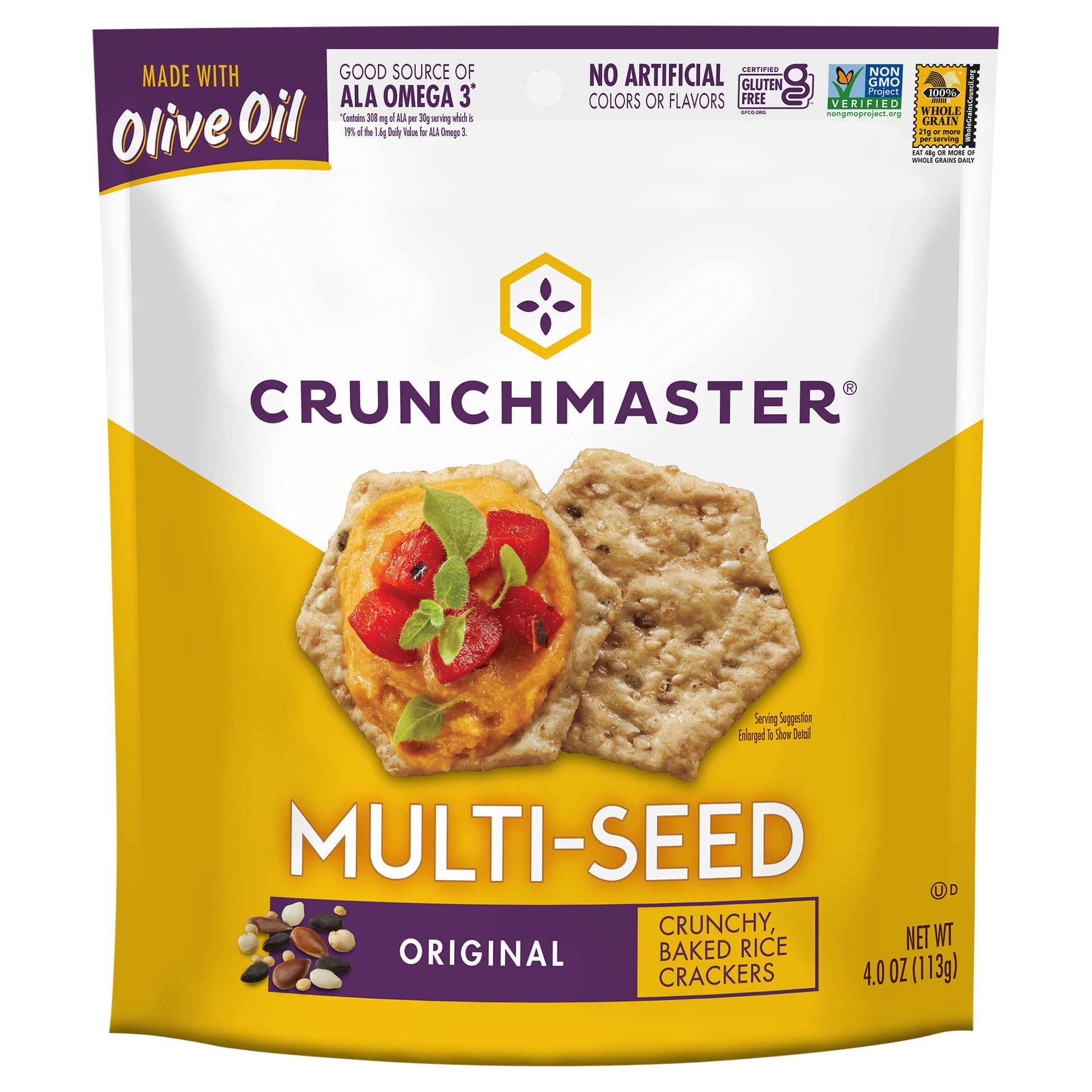 Crunchmaster Cracker Multiseed Original 4 oz (Pack Of 12)