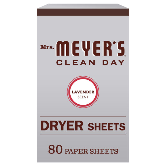 Mrs Meyers Clean Day Dryer Sheet Lavender 80 Pc (Pack Of 12)