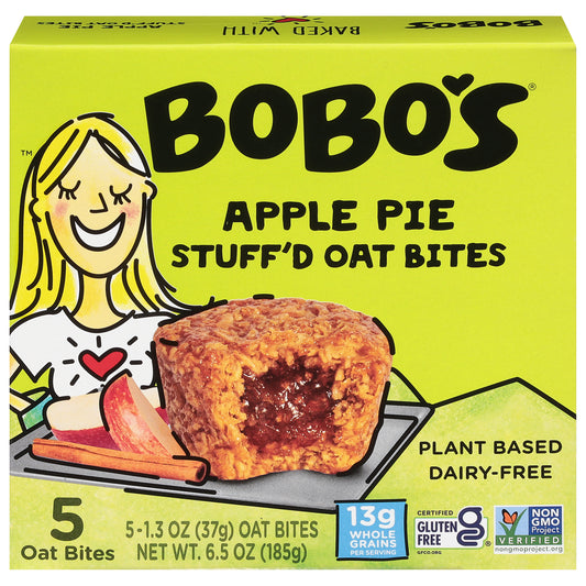 Bobos Oat Bars Bites Stuffed Apple Pie 5Ct 6.5 oz (Pack Of 6)