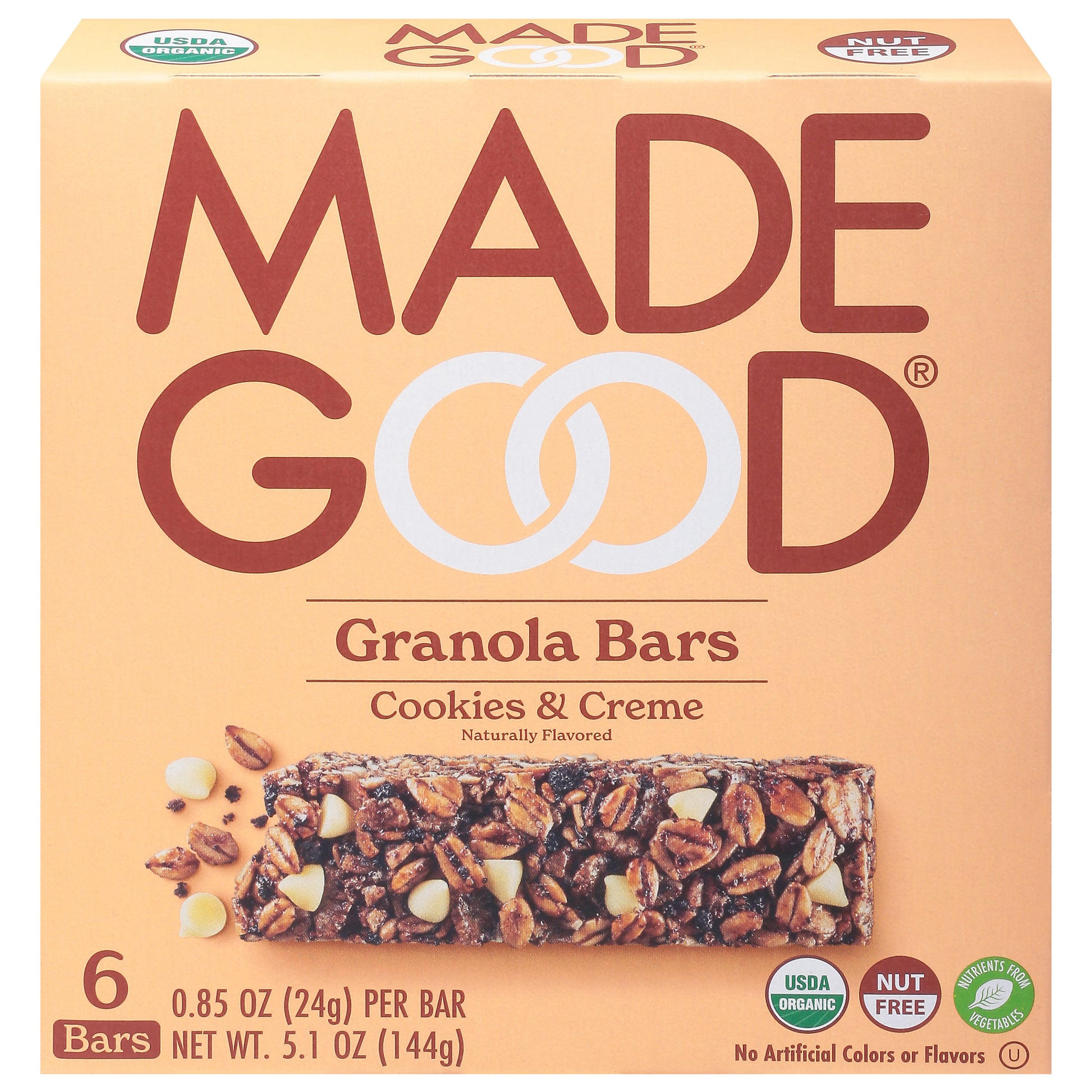 Madegood Bar Granola Cookie Creme 5.1 oz (Pack Of 6)