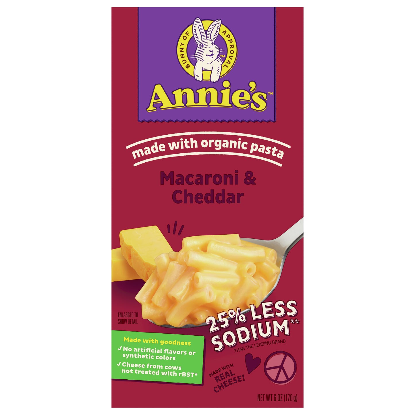 Annies Homegrown Mac & Cheese Low Sodium 6 oz (Pack Of 12)