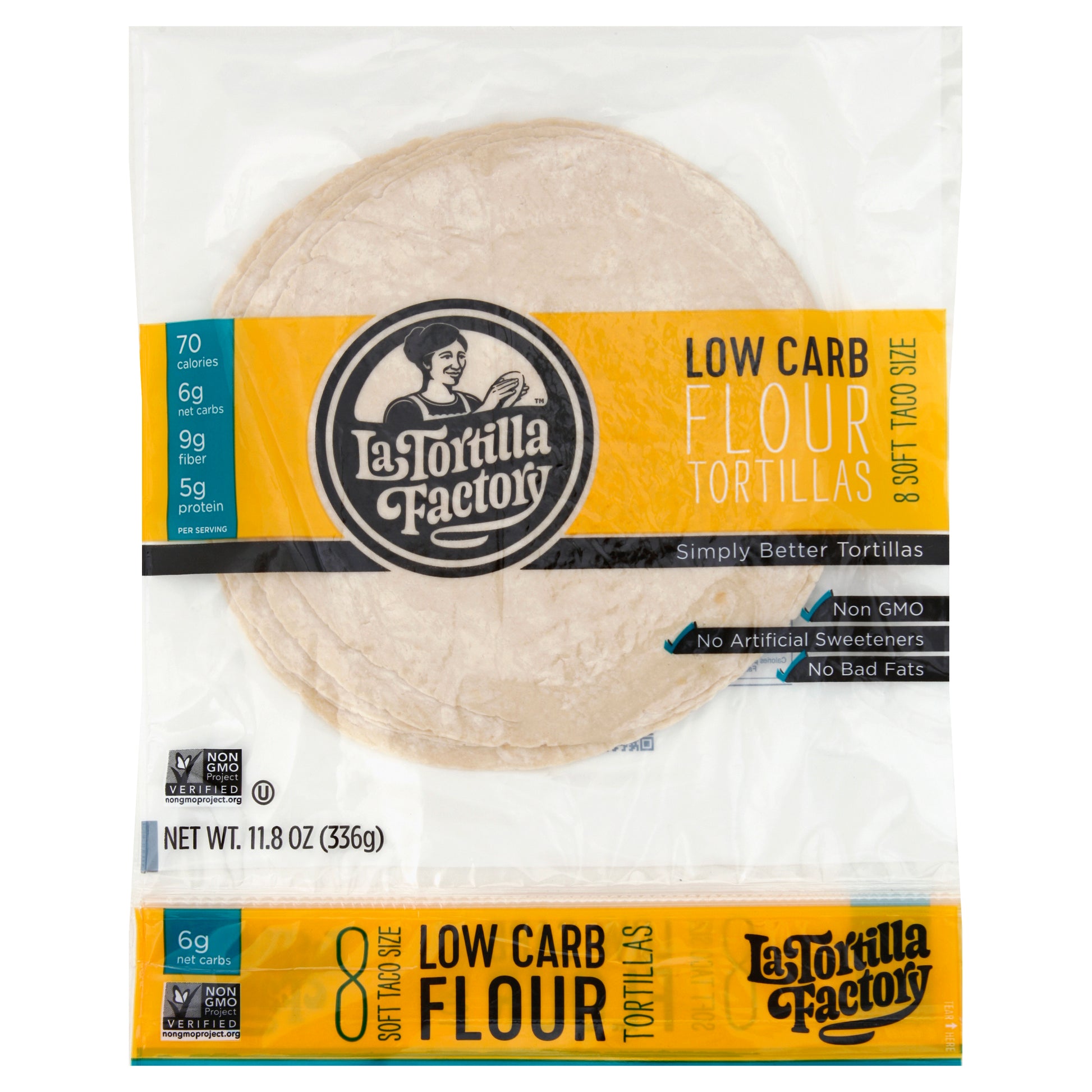 La Tortilla Factory Tortilla Flour Low carb 11.8 oz (Pack Of 10)