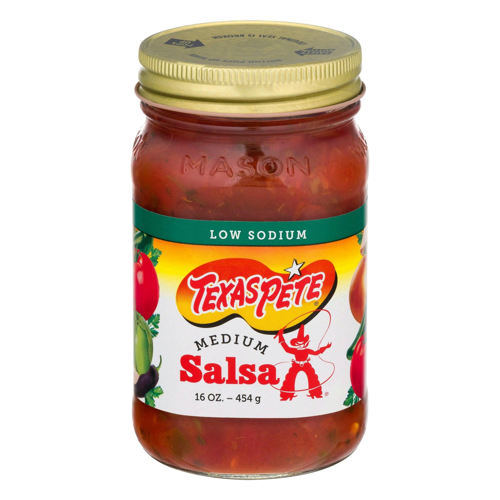 Texas Pete Salsa Medium Low Sodium 16 Oz (Pack of 6)