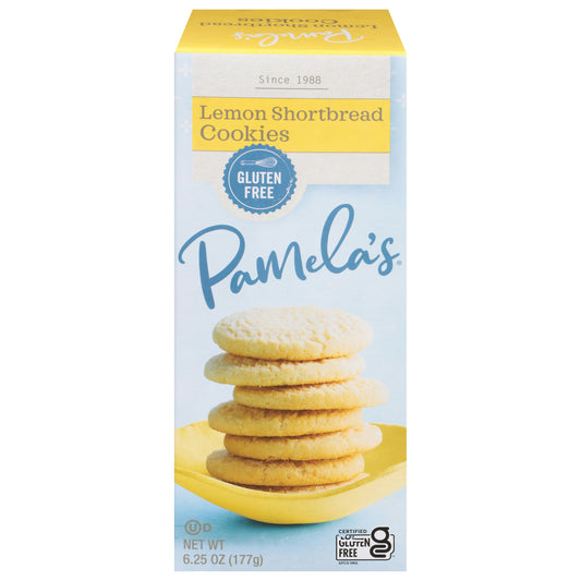 Pamelas Cookies Lemon Shortbread 6.25 oz (Pack of 6)