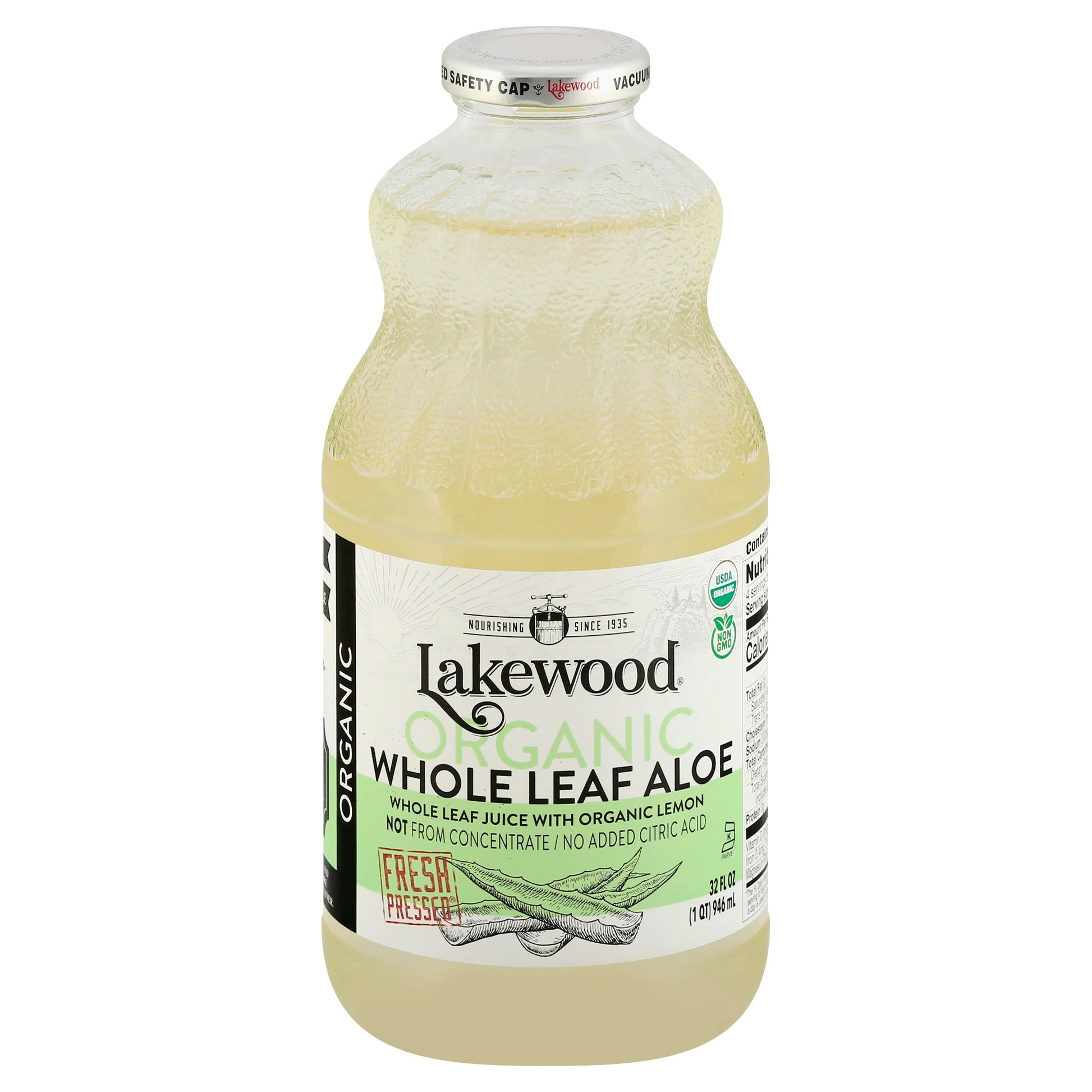 Lakewood Juice Aloe Vera Leaf 32 Fl Oz (Pack of 6)