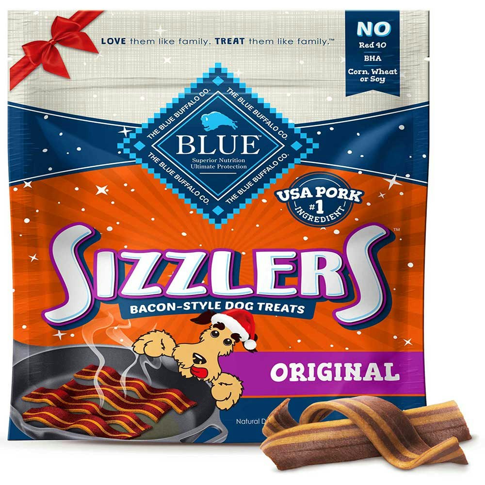 Blue Buffalo Sizzlers Bacon Style Dog Treats 15 Oz Pack of 4