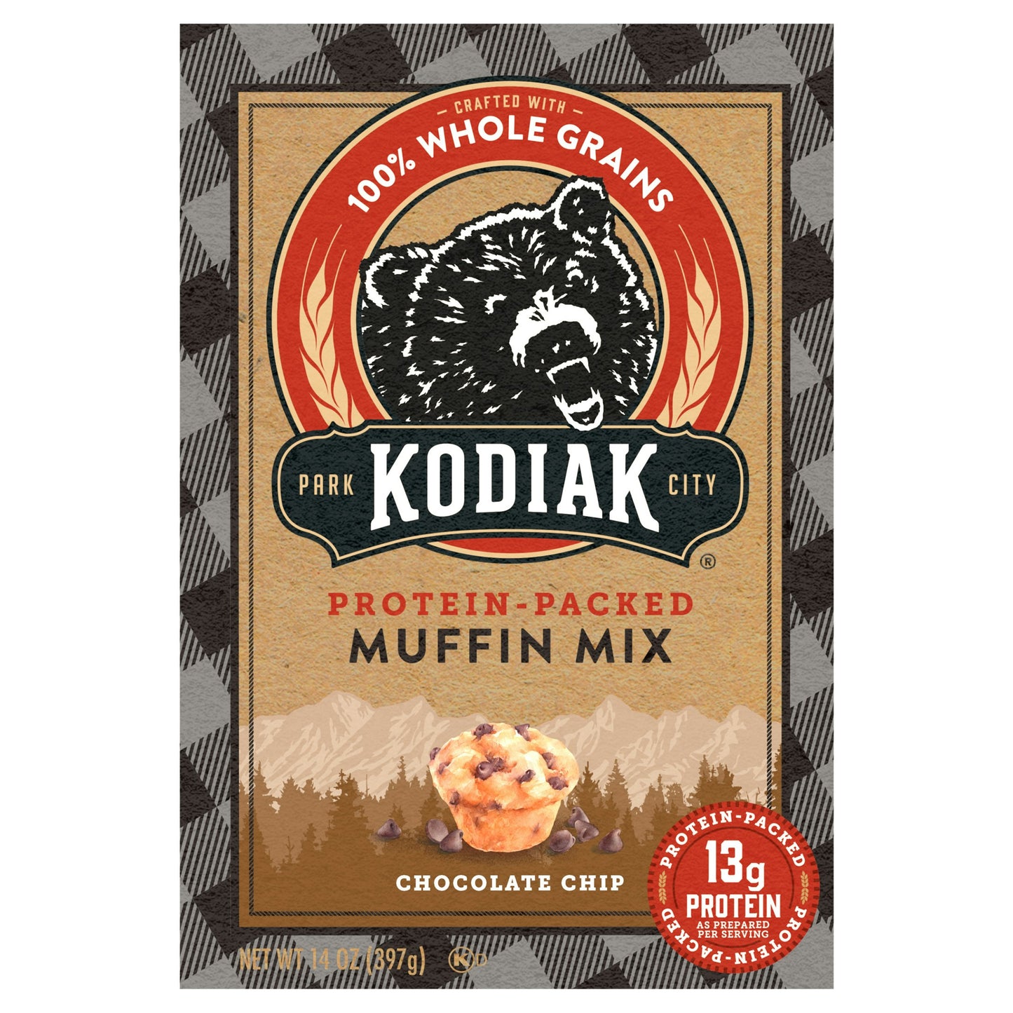 Kodiak Mix Muffin Chocolate Chip 14 Oz Pack of 6