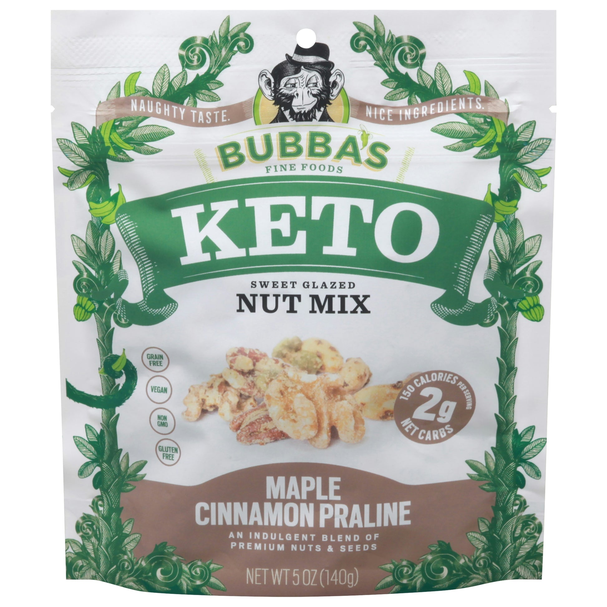 Bubbas Fine Foods Nut Mix Keto Maple Cinnamon Praline 5 Oz Pack of 6