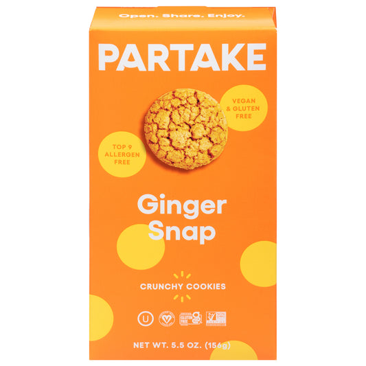 Partake Foods Cookie Ginger Snap 5.5 oz (Pack Of 6)