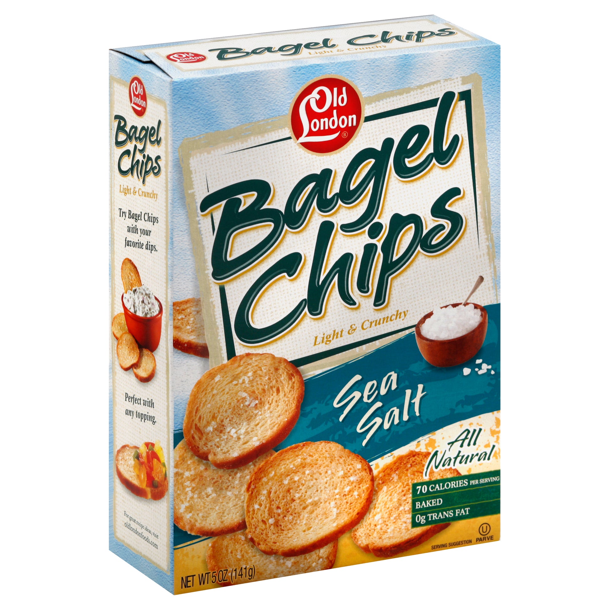 Old London Bagel Chip Sea Salt 5 Oz (Pack Of 12)