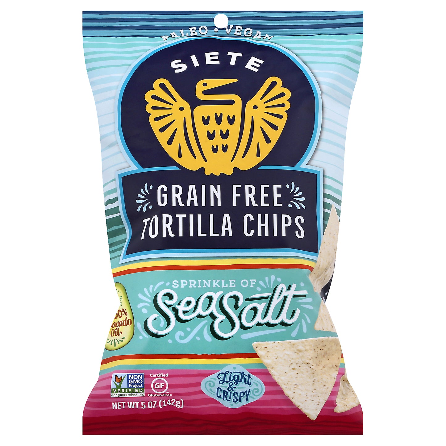 Siete Chip Tortilla Sea Salt 5 oz (Pack Of 12)