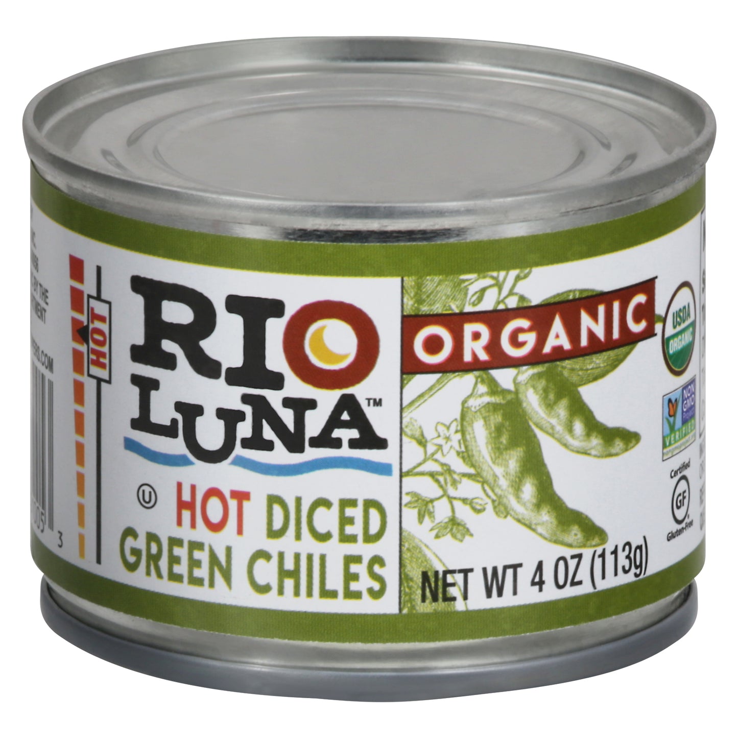 Rio Luna Pepper Chiles Hot Green 4 Oz (Pack Of 12)