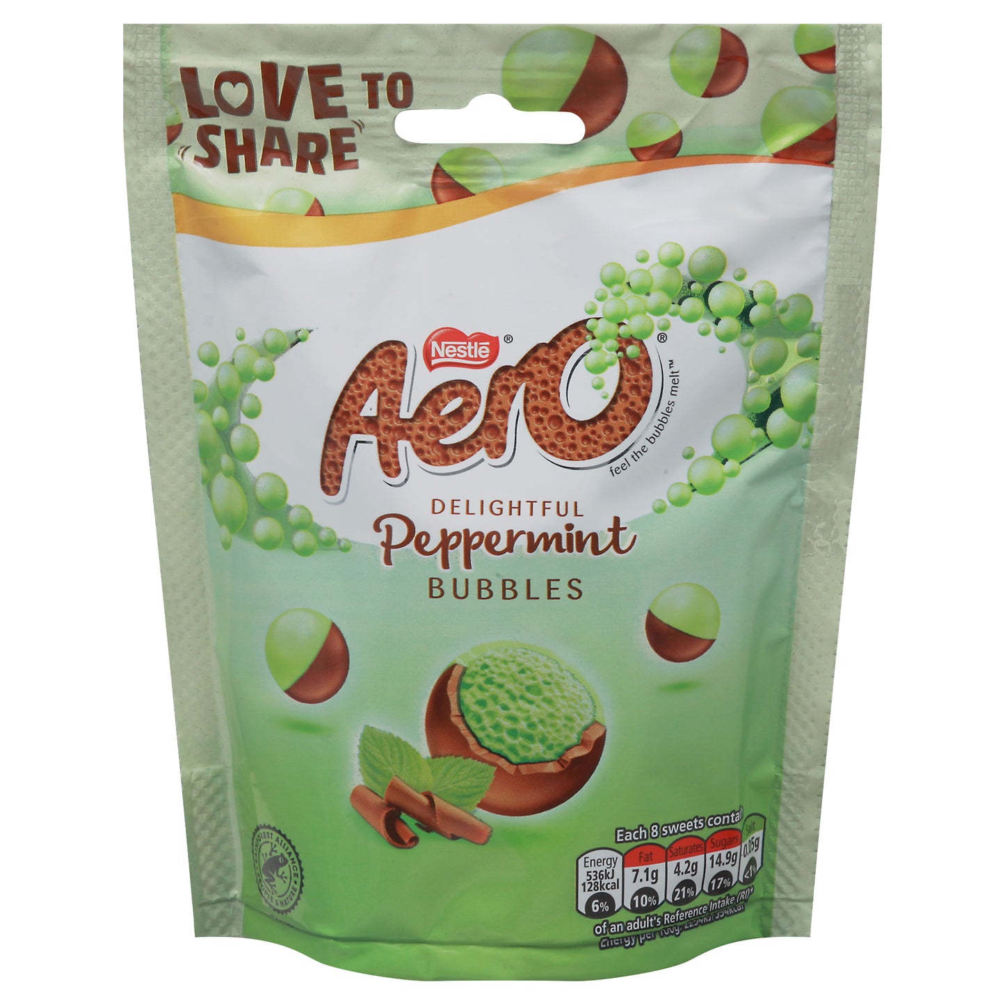 Nestle Aero Bubbles Peppermint Sharing 3.2 Oz (Pack Of 8)