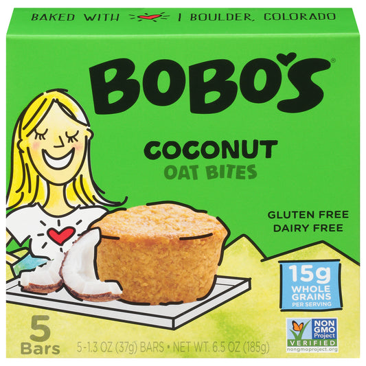 Bobos Oat Bars Bites Coconut 5Ct 6.5 oz (Pack Of 6)