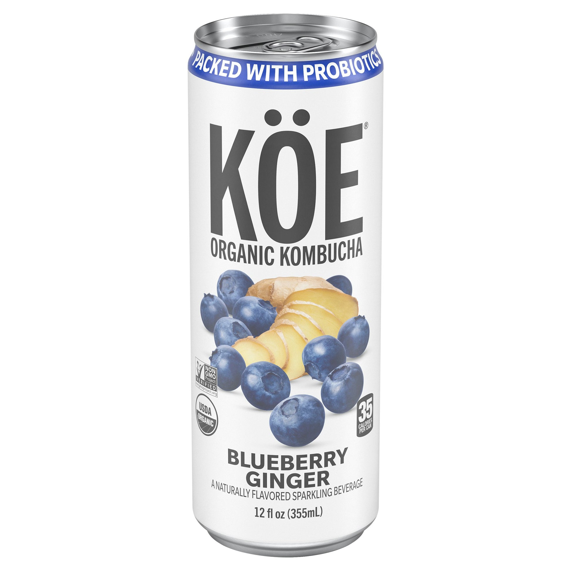 Koe Kombucha Blueberry Ginger 12 FO (Pack of 12)