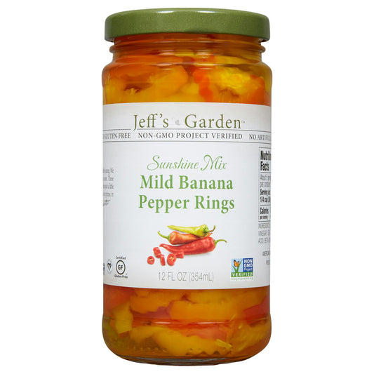 Jeffs Garden Peppers Banana Mild Sliced 12 Fo Pack of 6