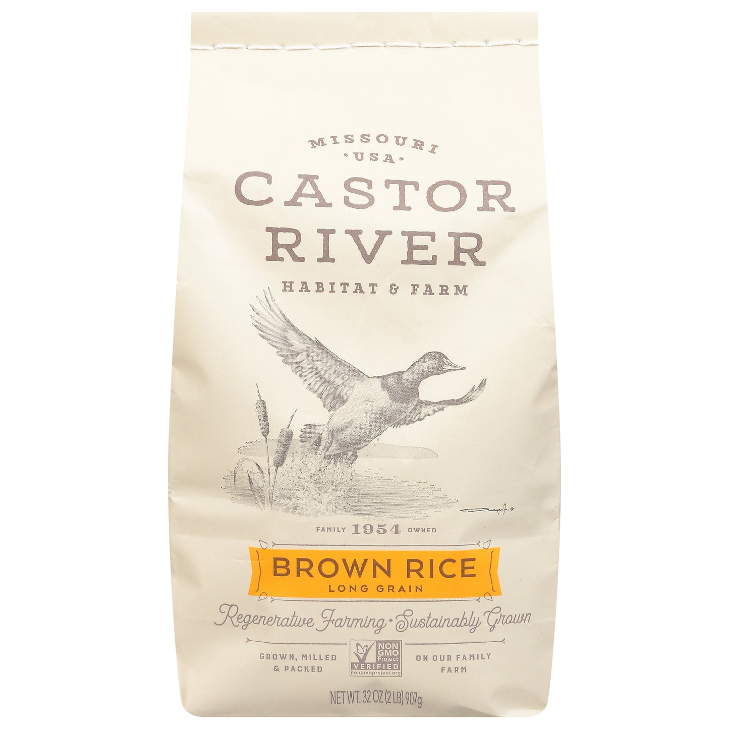 Castor River Farms Rice Brown Long Grain 32 Oz (Pack Of 6)