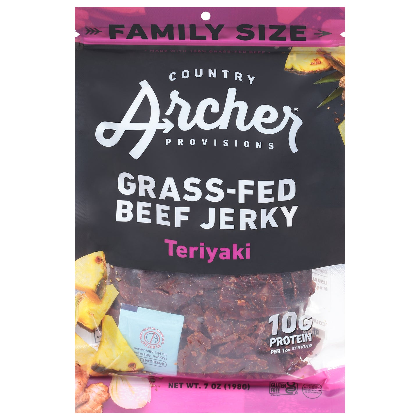 Country Archer Jerky Beef Teriyaki 7 oz (Pack Of 8)